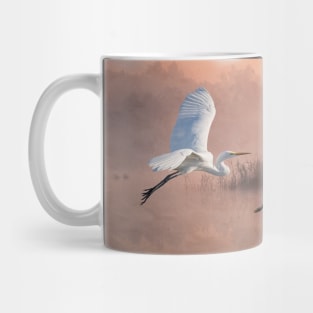 Herons Flying Into the Sunset Mug